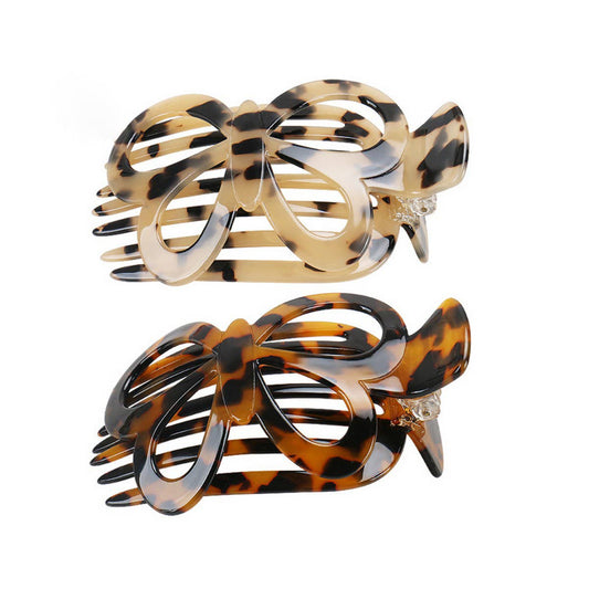 ACETATE PLATE BOW HAIR COMB CLIP NON-SLIP HAIRPIN_CWAHA4225