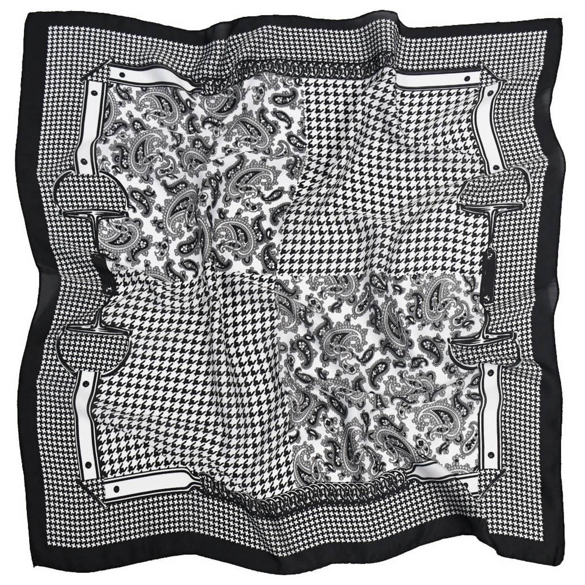 Paisley Print Satin Scarf - Versatile Neck Wrap_CWASC1171