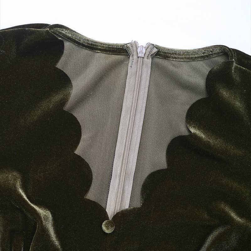 VALENTINE'S DAY VELVET ELEGANT MID-LENGTH DRESS