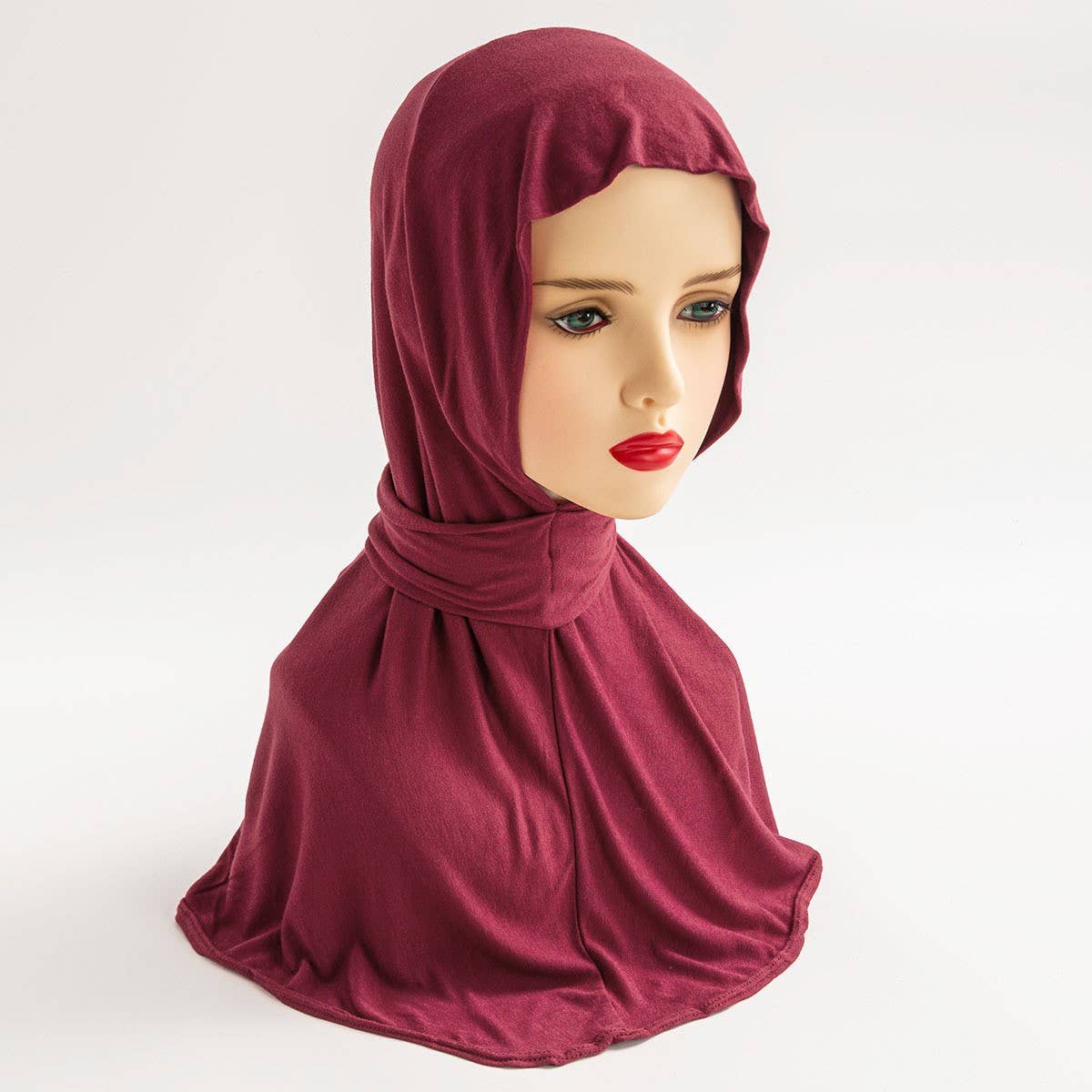 COTTON HIJAB THREE BUTTON TIE PULLOVER SCARF