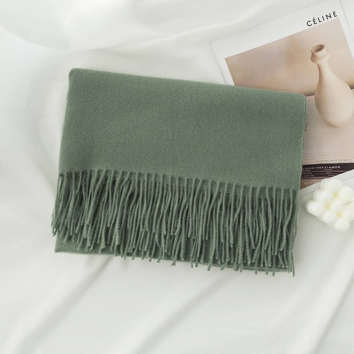 Cozy Solid Color Winter Scarf with  for Women
