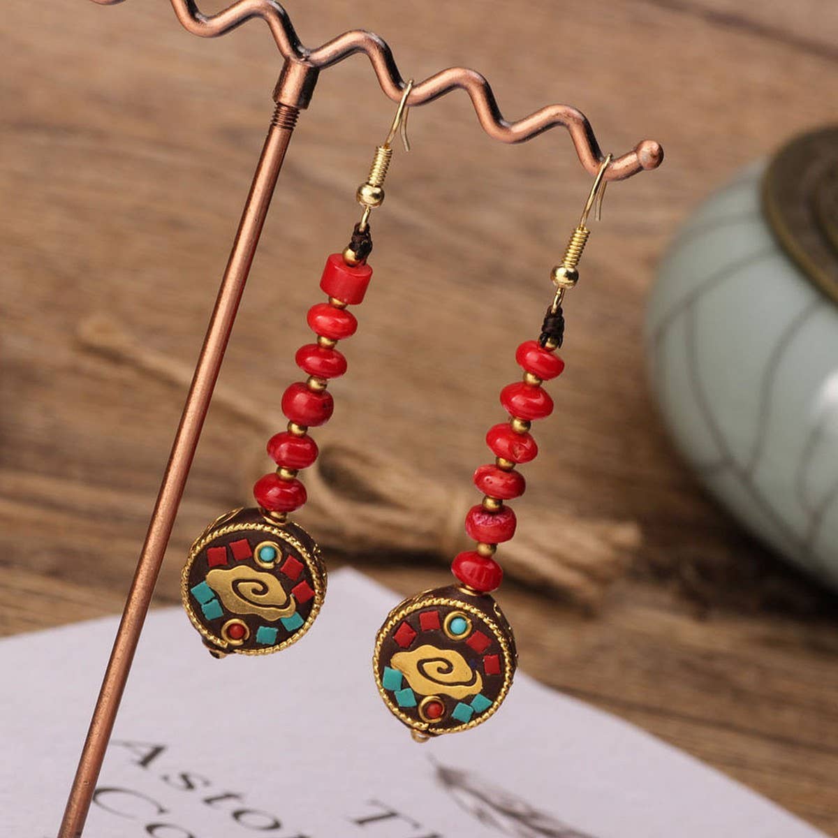 RETRO ETHNIC STYLE FASHION HAND-WOVEN EARRINGS_CWAJE3987