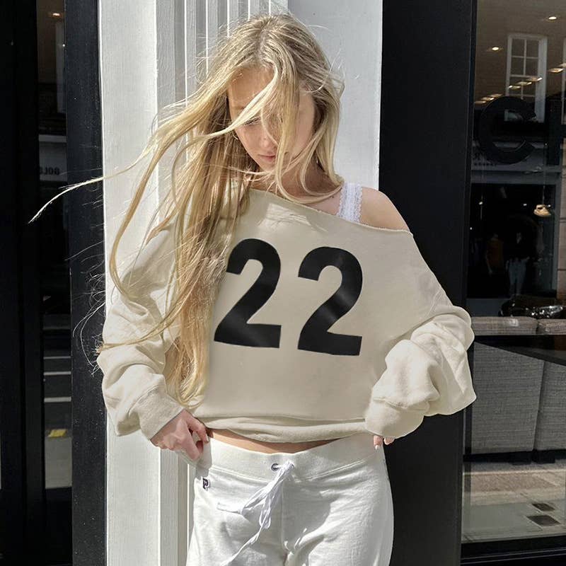 VINTAGE DIGITAL PRINT LOOSE CREW NECK HOODIE