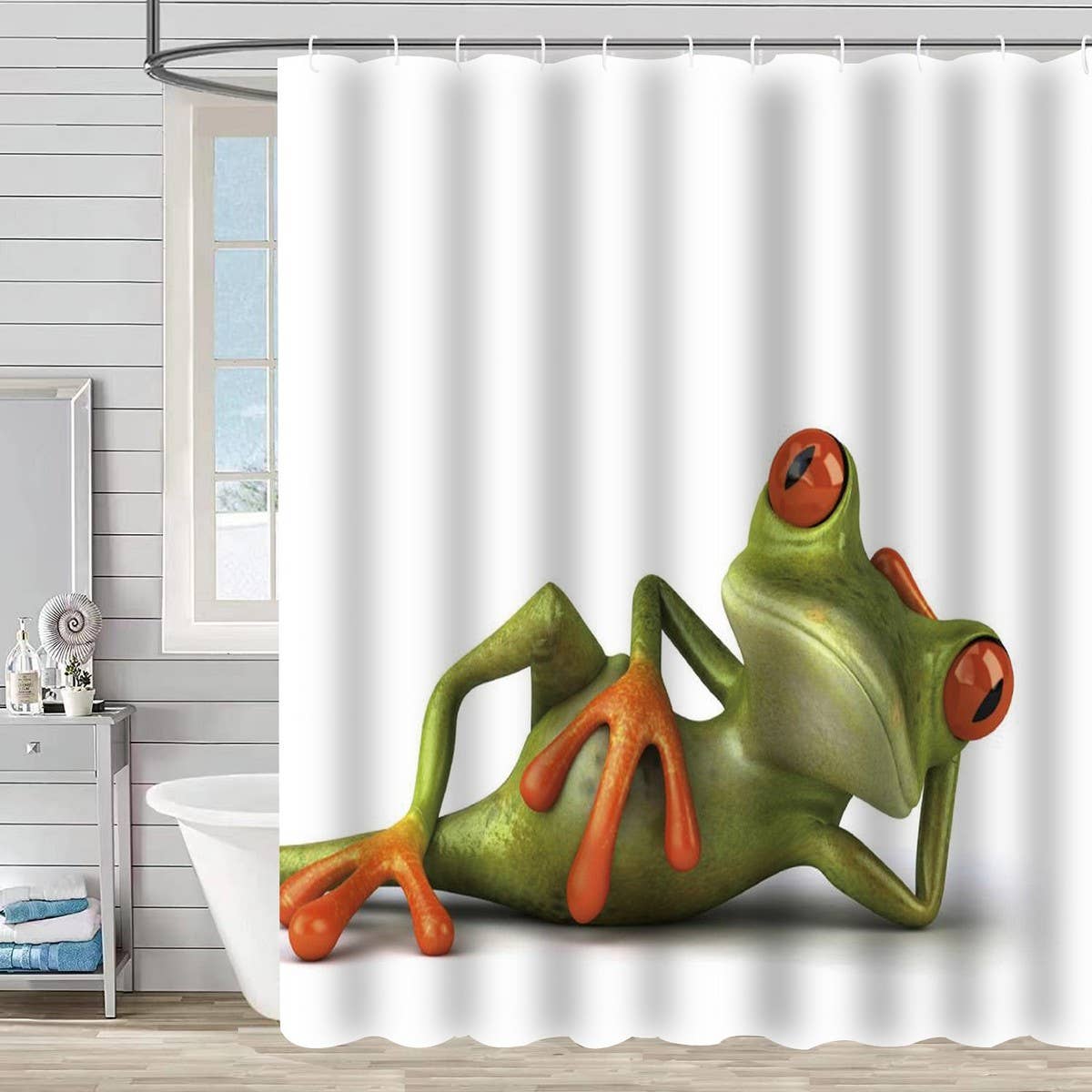 HOT SALE DIGITAL PRINTED FROG SHOWER CURTAIN