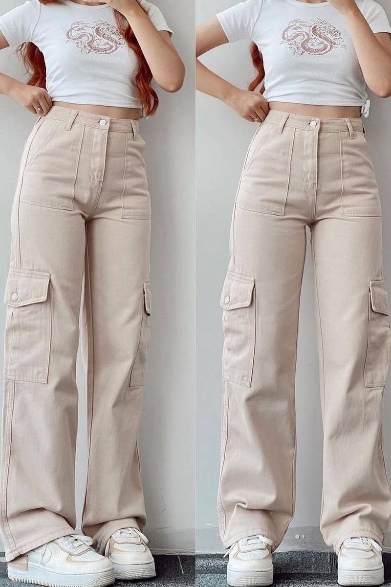 CWBLP1487_MID-RISE THREE-DIMENSIONAL POCKET OVERALLS