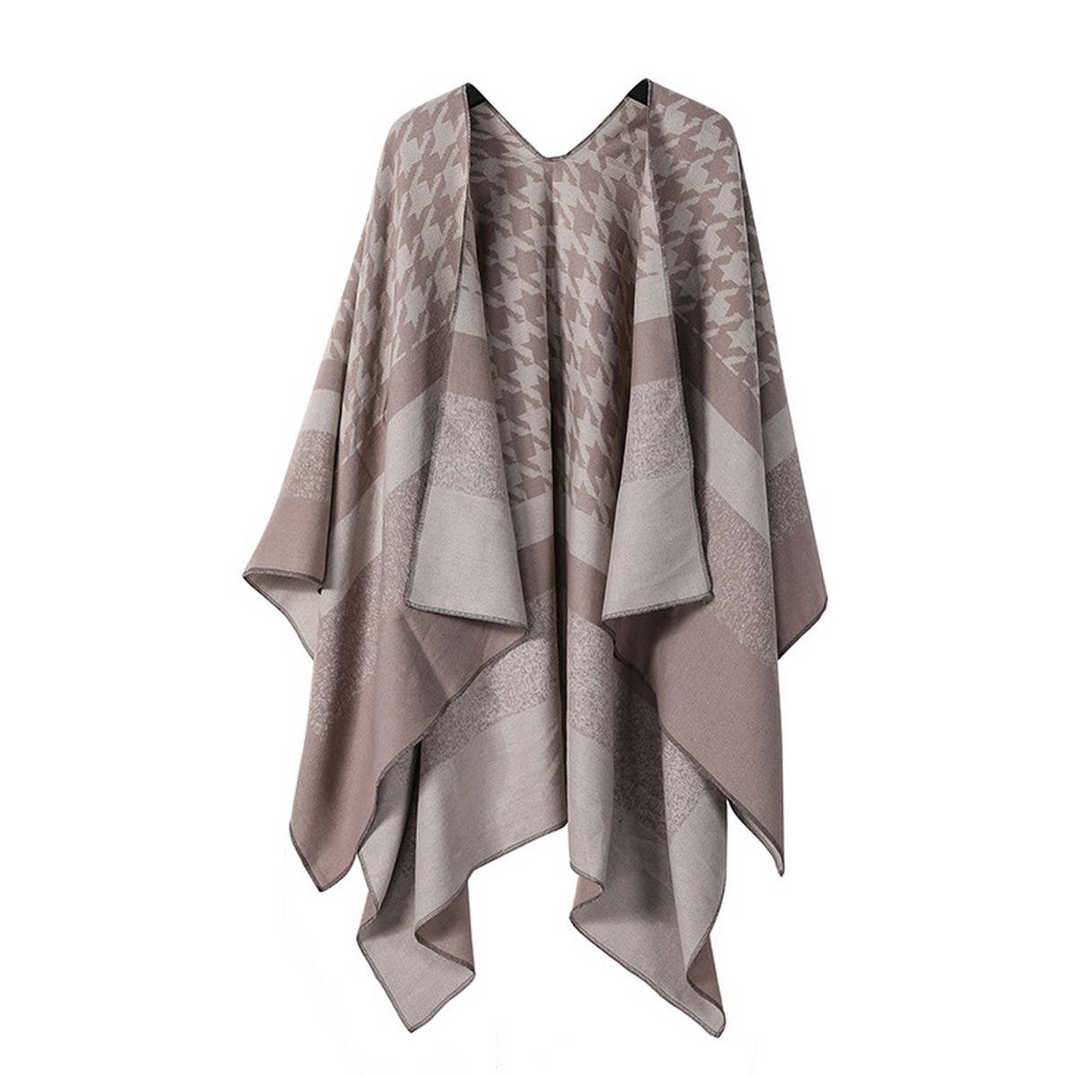 SOLID COLOR DOUBLE-SIDED CAPE SHAWL OUTER CAPE_CWASC2132