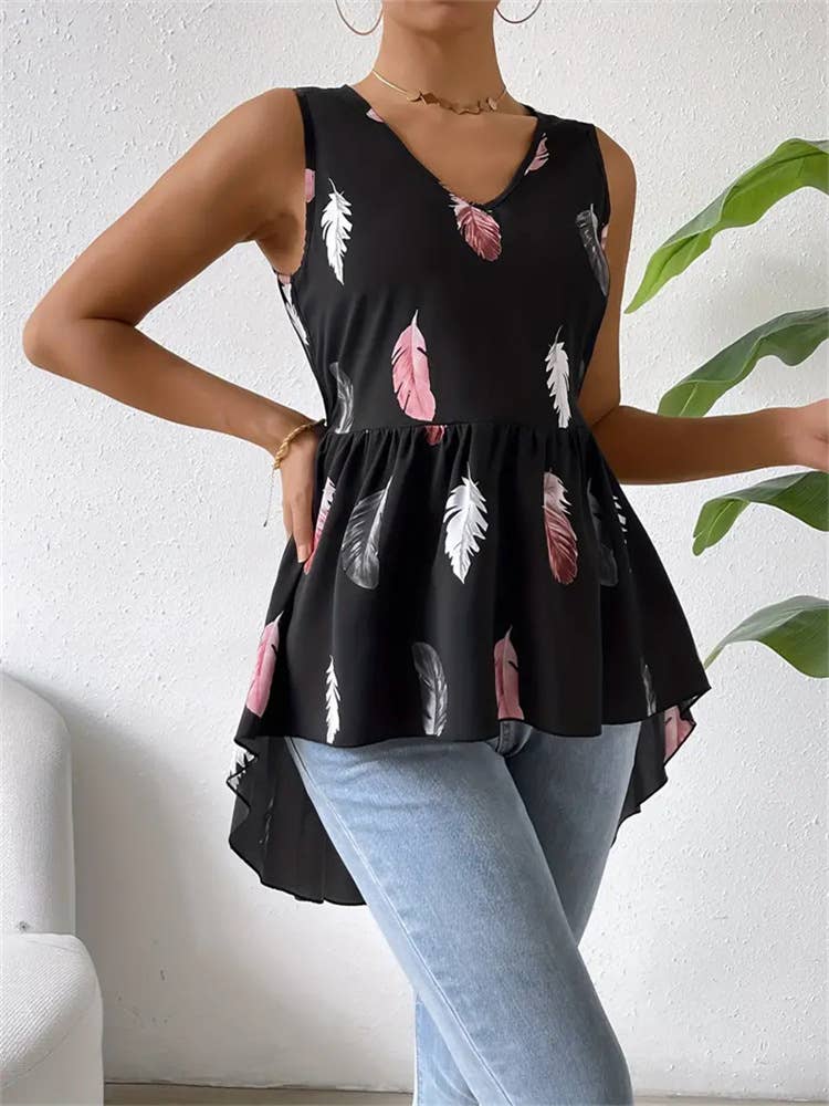 Printed Irregular Vest