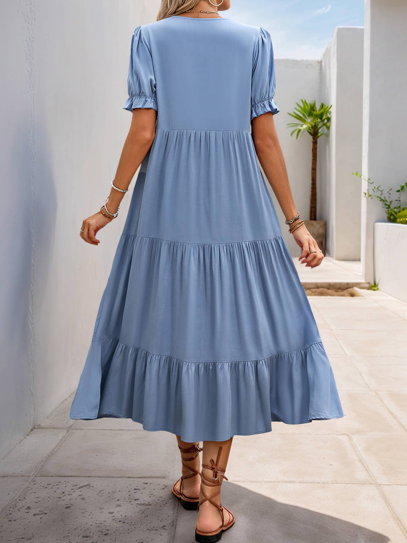 Loose casual chicken heart collar A-line dress