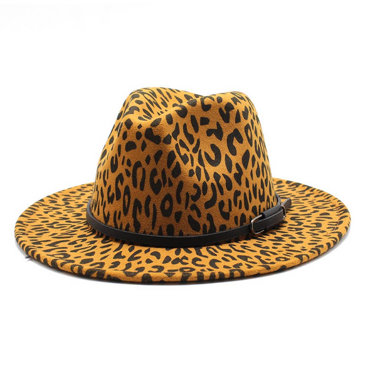 LEOPARD PRINT JAZZ HAT WOOLEN HAT WOOLEN HAT_CWAH2573