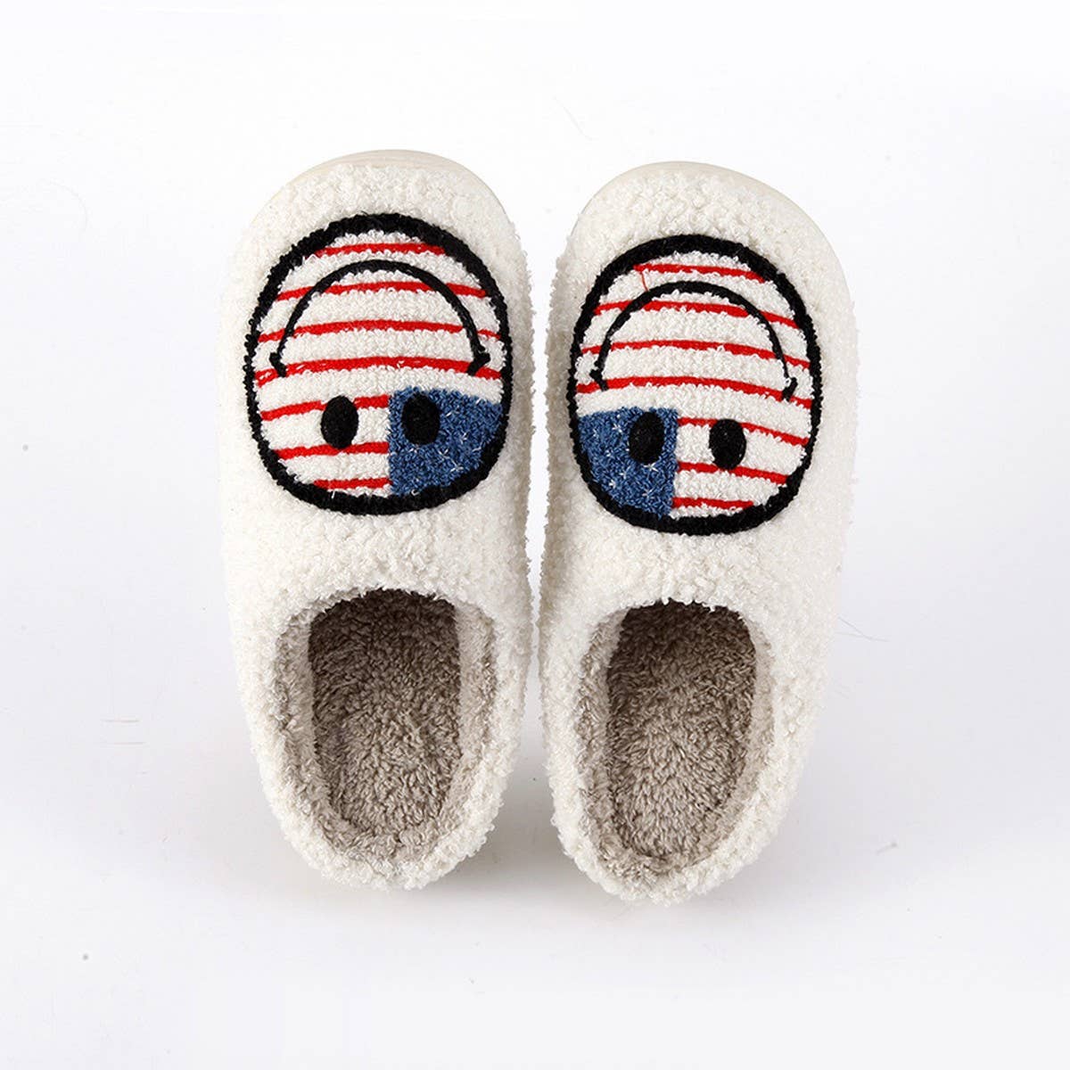 NEW NATIONAL FLAG SMILEY WARM COTTON SLIPPERS
