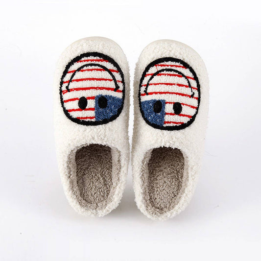 NEW NATIONAL FLAG SMILEY WARM COTTON SLIPPERS