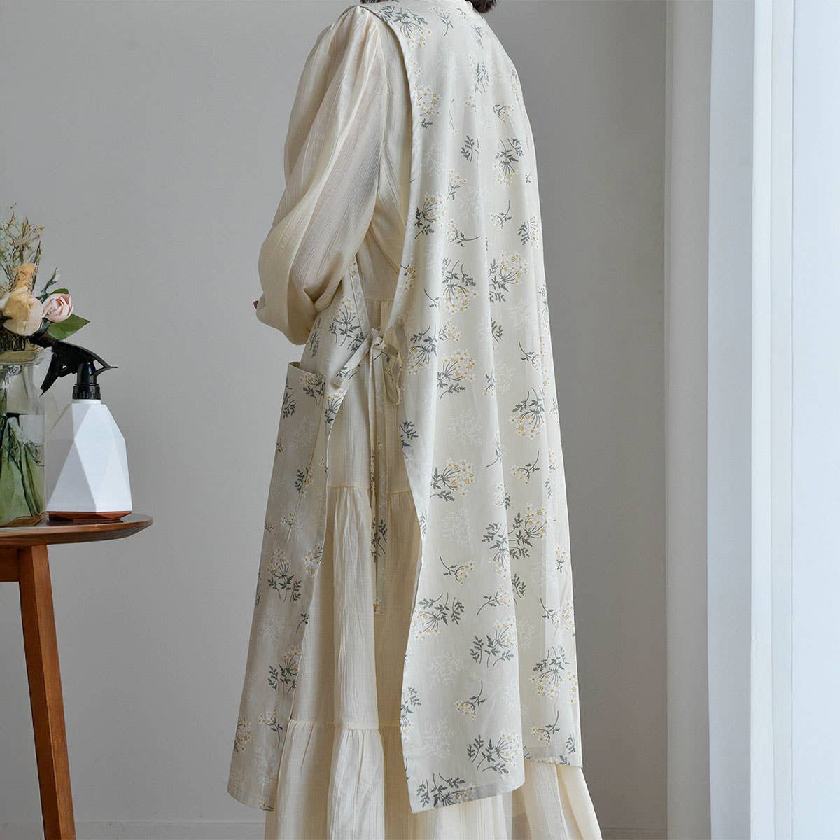 Waistband Cotton linen Aprons with pockets