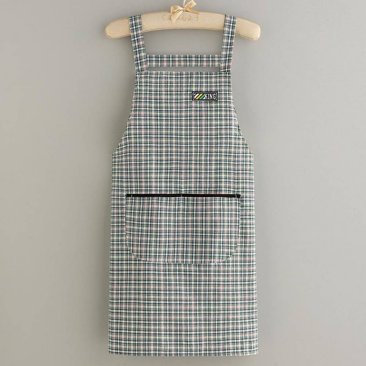 Summer thin Plaid Cotton apron with pockets bulk