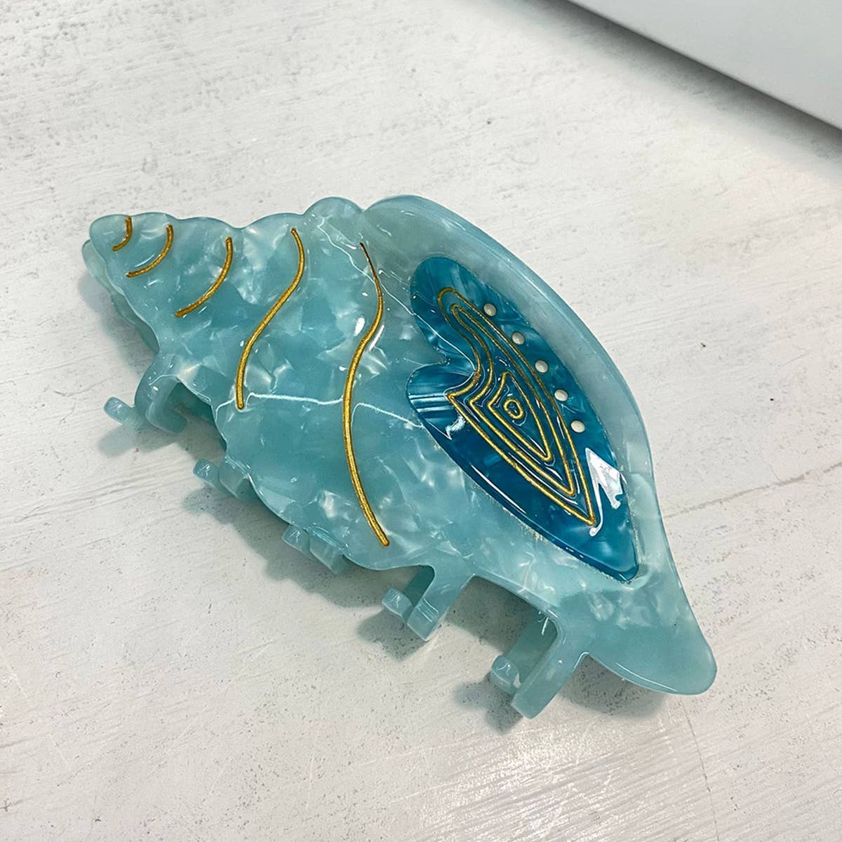 OCEAN WHALE SHELL FISH SEASHELL HAIR CLAW CLIPS_CWAHA0550