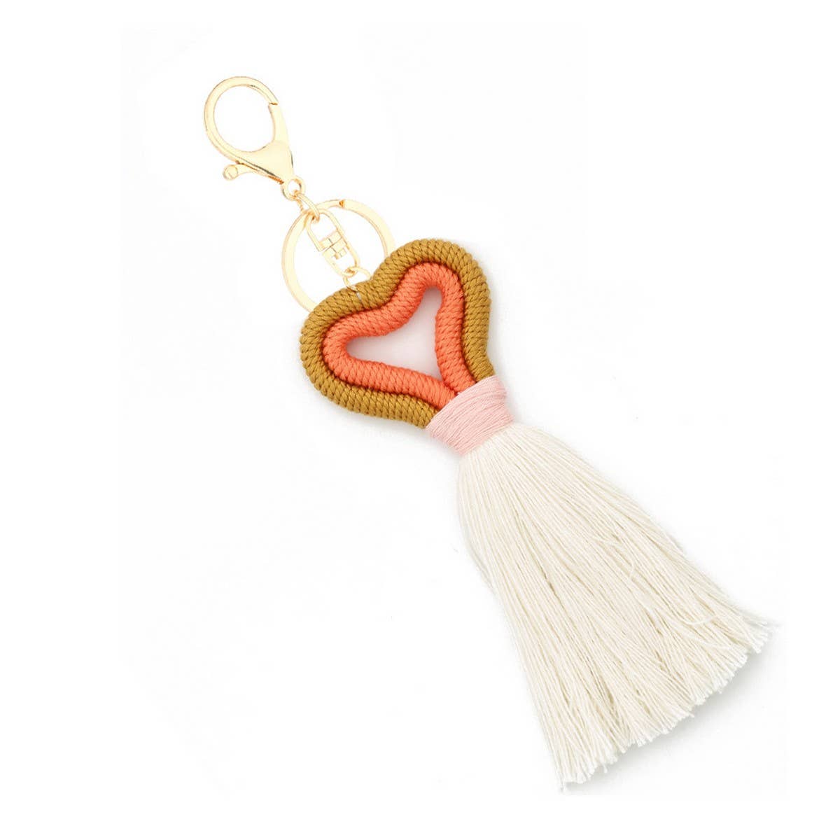 Handmade Cotton Rope Heart Keychain_CWAB5074