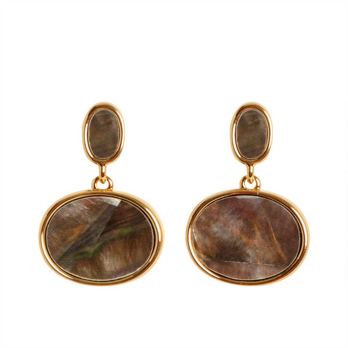 RETRO PERSONALITY NATURAL ABALONE EARRINGS_CWMM4297