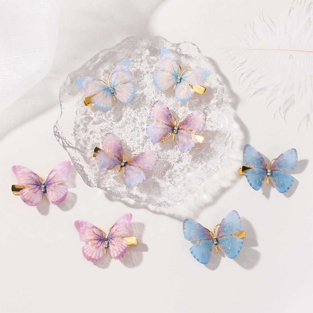 Shiny Sheer Butterfly Hair Accessories for Kids