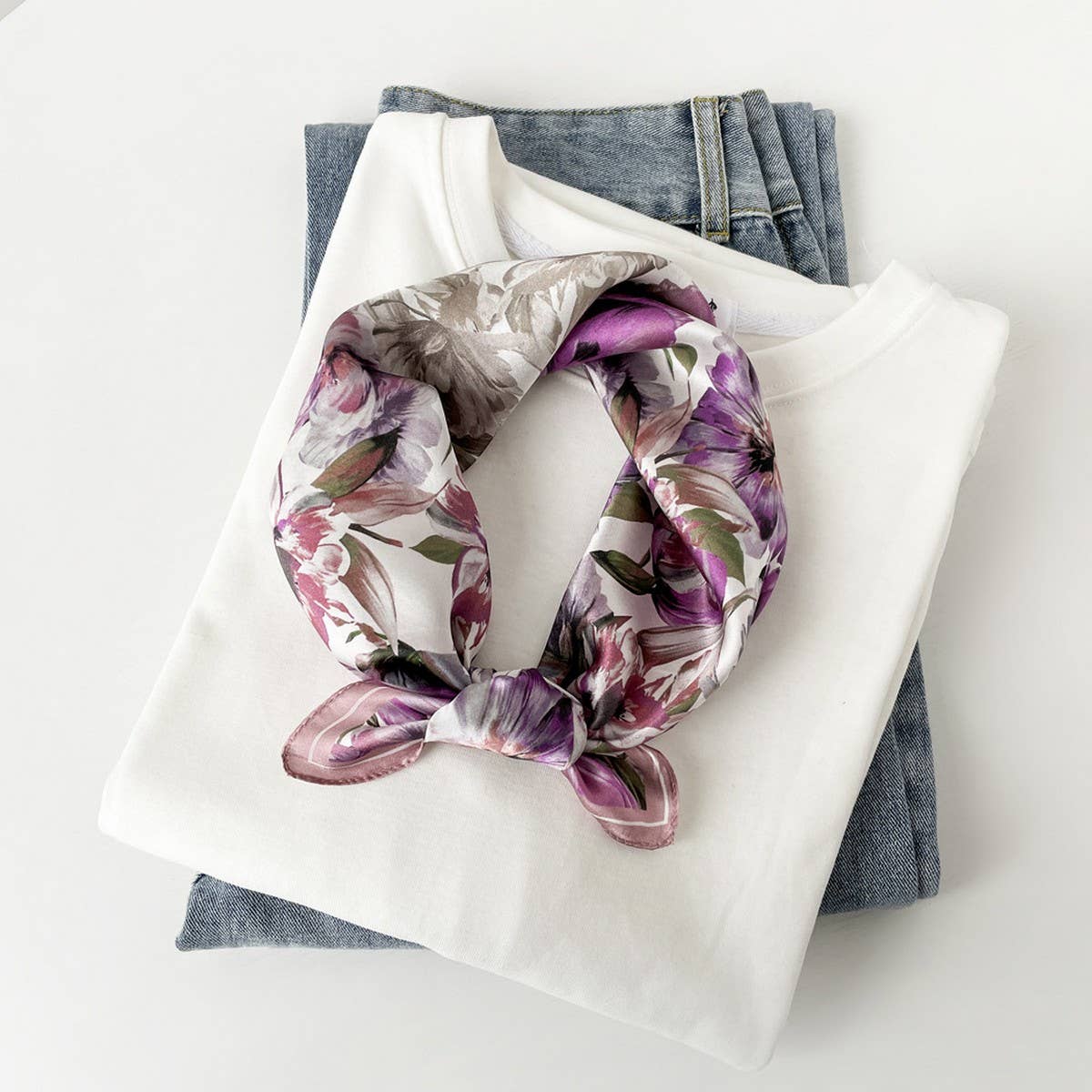 Silk Square Scarf ? Elegant Chinese Floral Print