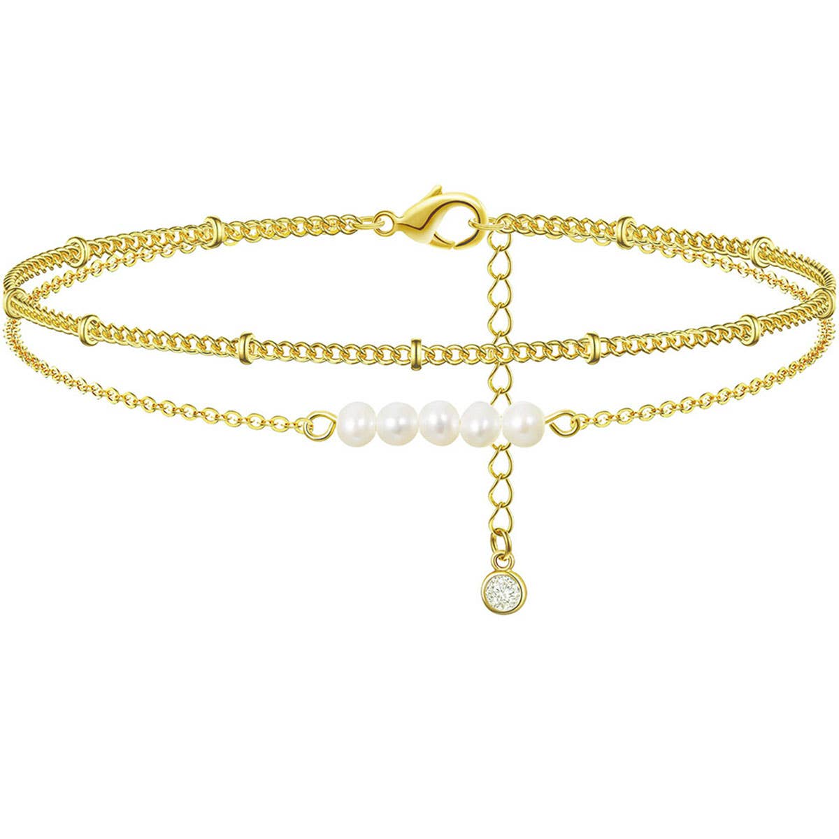 Devil's Eye Cross Double-layer Anklets