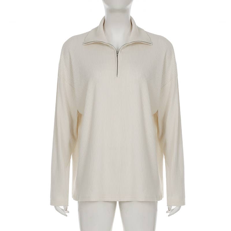 LAPEL PIT STRIP SWEATSHIRT PANTS TWO-PIECE SET