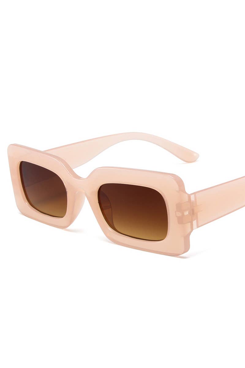Trendy Small Square Jelly Sunglasses, Retro Style