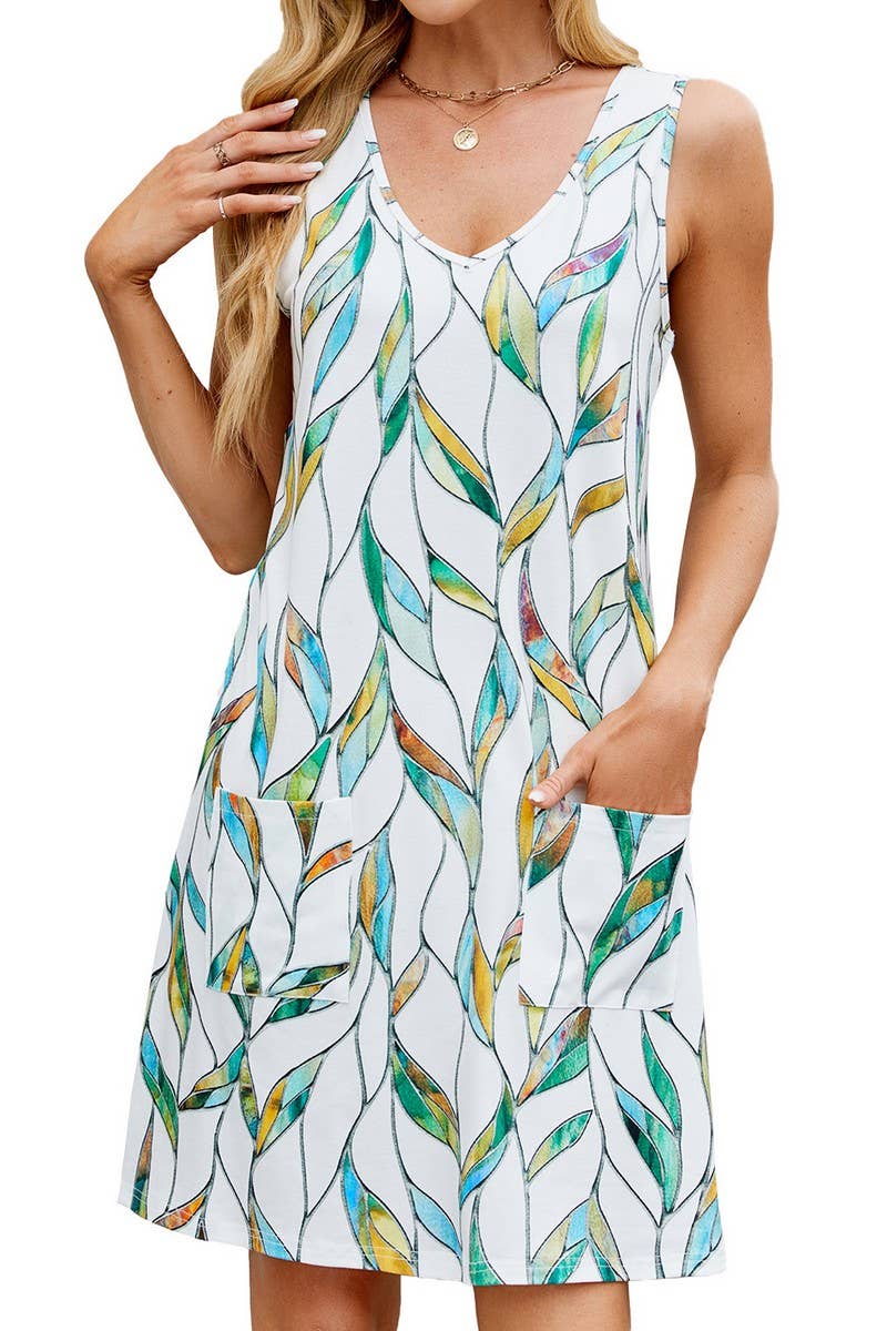 CWDSD7418_SPRING AND SUMMER LOOSE CASUAL SLEEVELESS DRESS