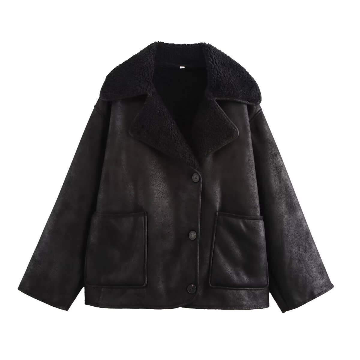 Fashionable fur one-piece loose thickened coat