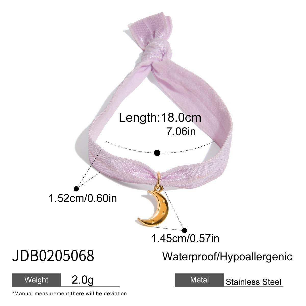 Sweet 18K Gold Pink Lace Bow Pendant Bracelet