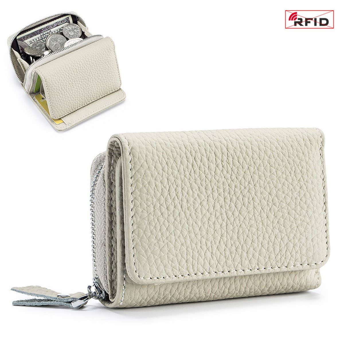 TRIFOLD MINI LARGE CAPACITY LEATHER WALLET_CWAB3703