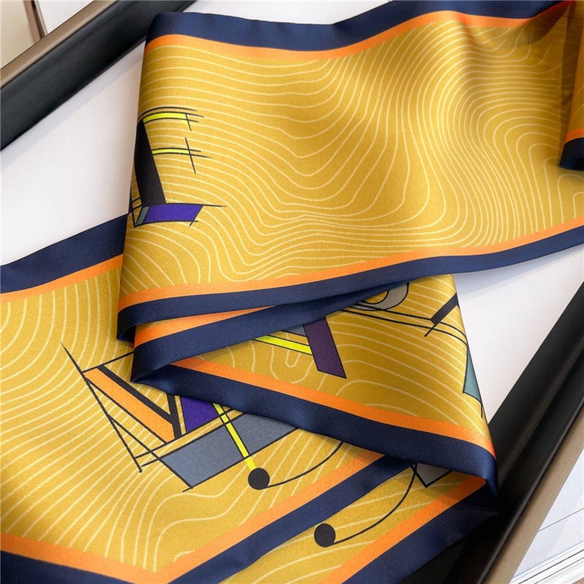 THIN SCARF FASHION PRINT RIBBON HEAD SCARF