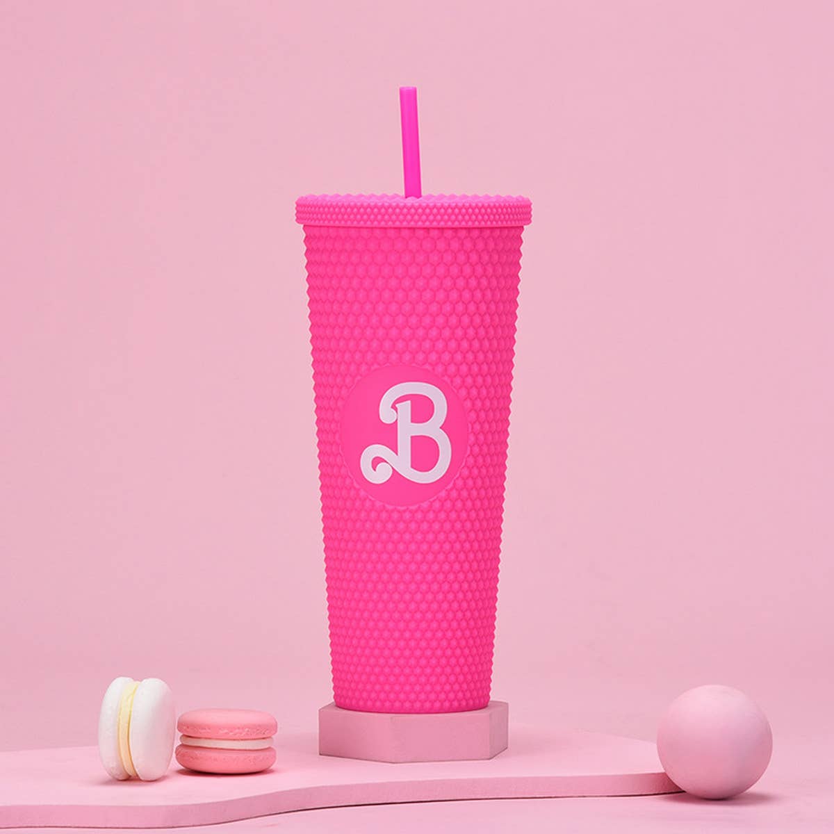 DOUBLE LAYER PORTABLE PLASTIC STRAW DIAMOND CUP