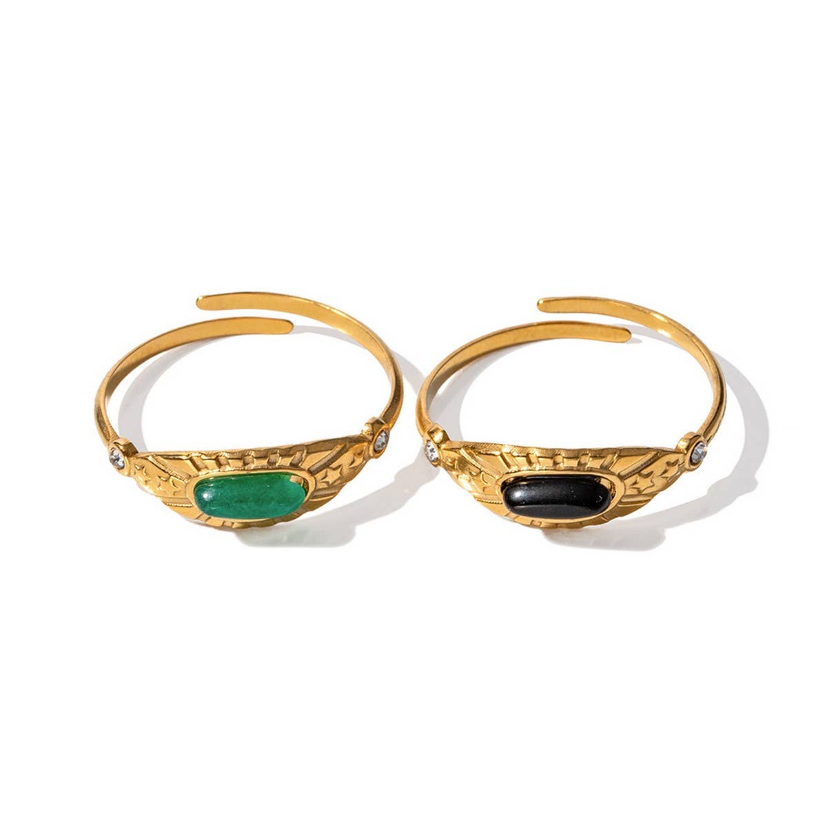 INLAID NATURAL STONE RINGS