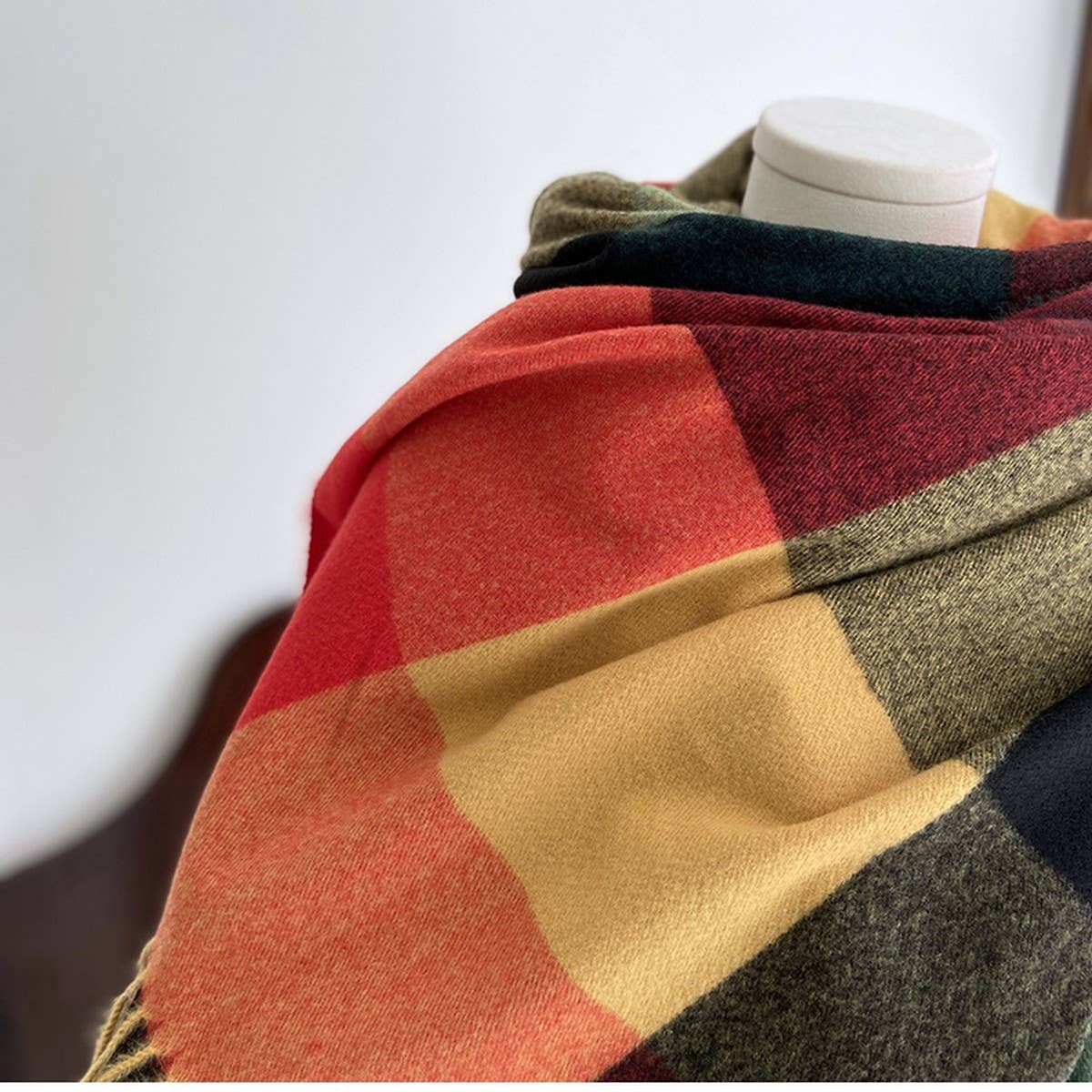 Warm Plaid Scarf Shawl for Women--Soft Winter Wrap