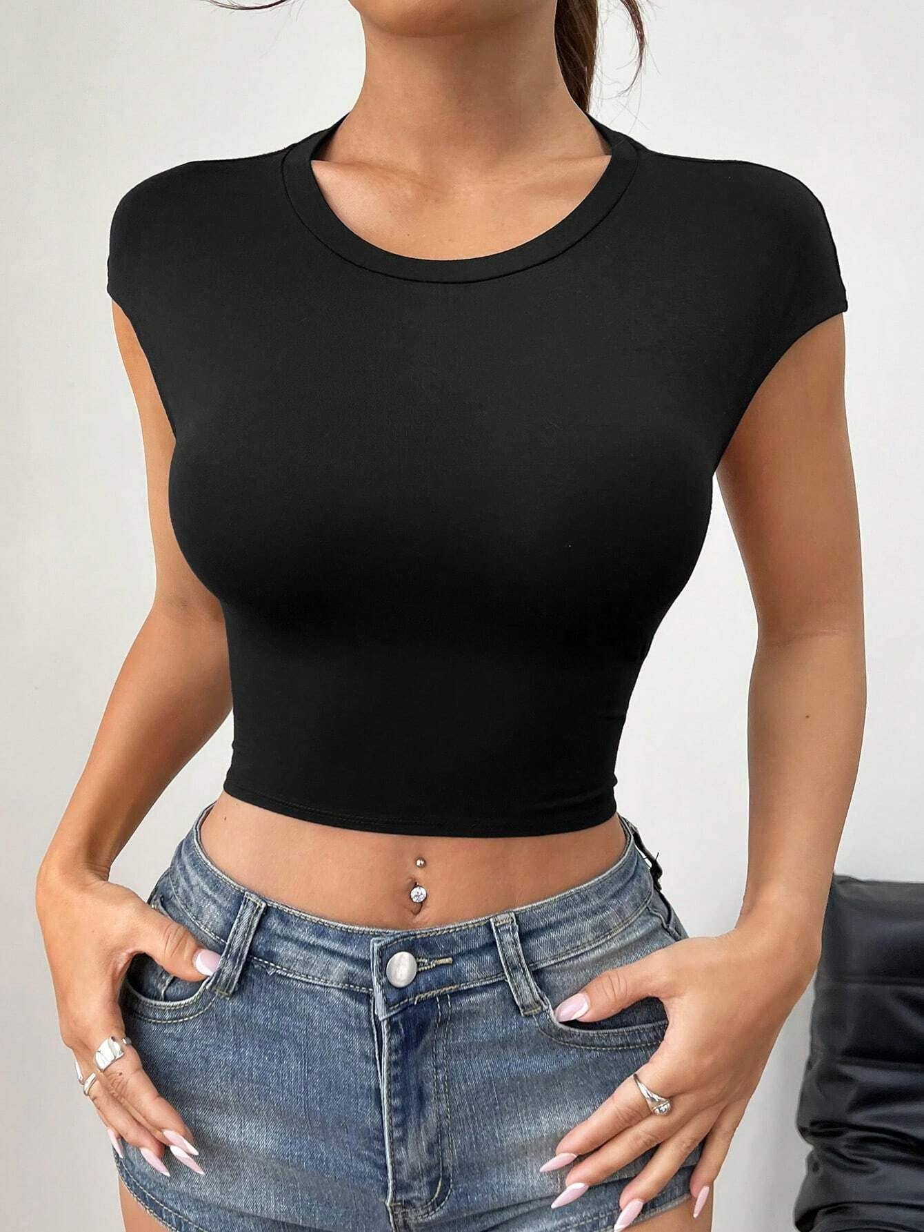 Sexy Hottie slim backless solid color lace-up top