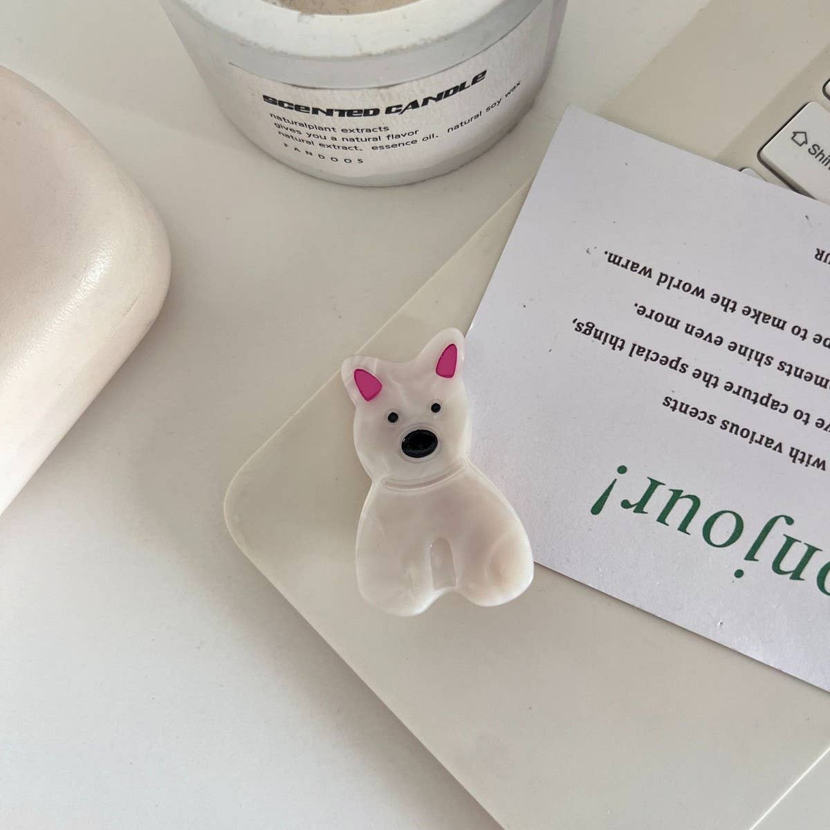 CWAHA07740_CUTE DOG ANIMAL ACETATE HAIR CLIP FOR GIRLS