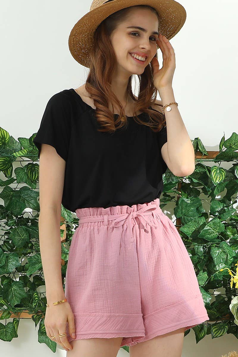 CWBSP153_HIGH WAIST VINTAGE COTTON PANTS WITH RAW CUT