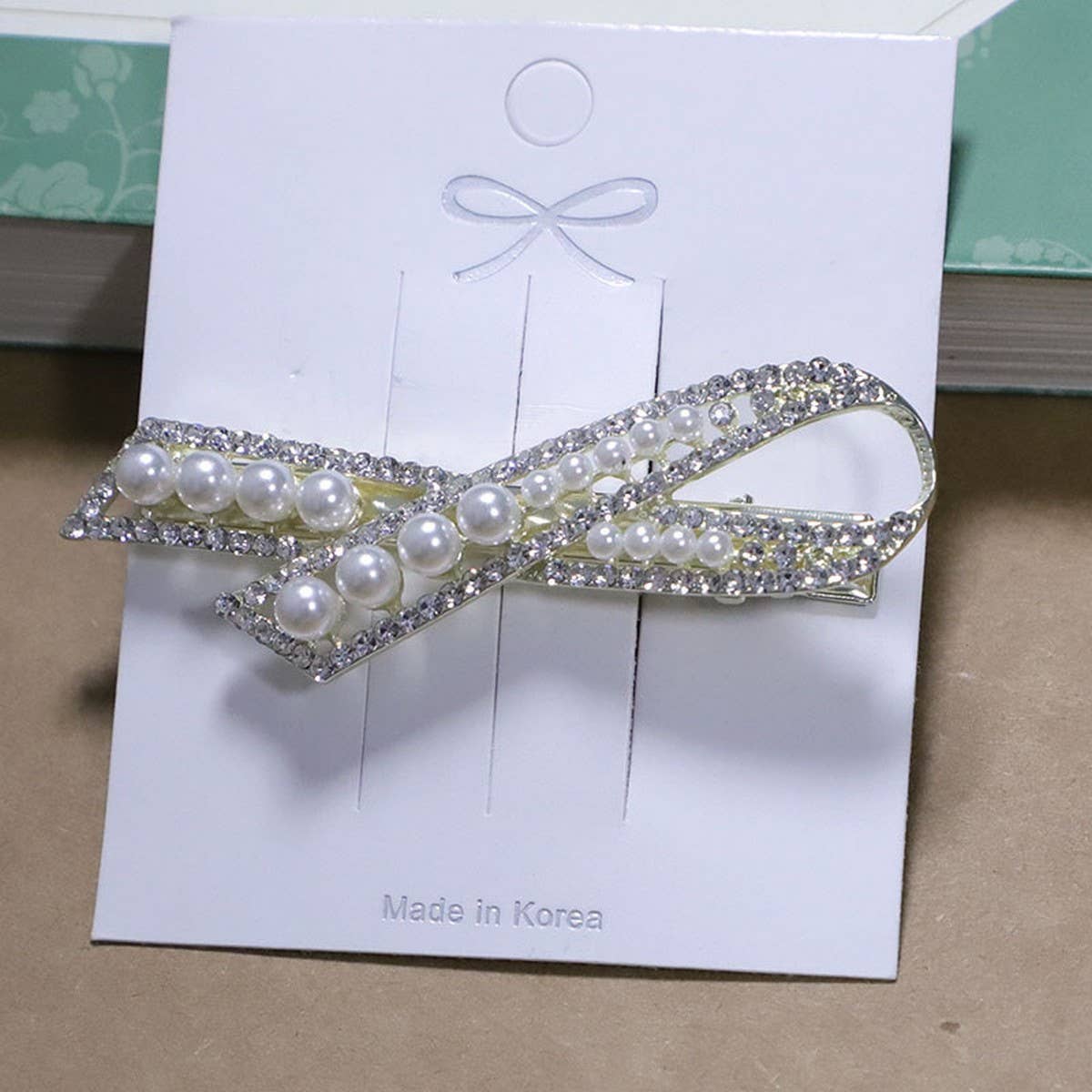 BOW PEARL HAIRPIN BANGS CLIP SIDE CLIP_CWAHA4784