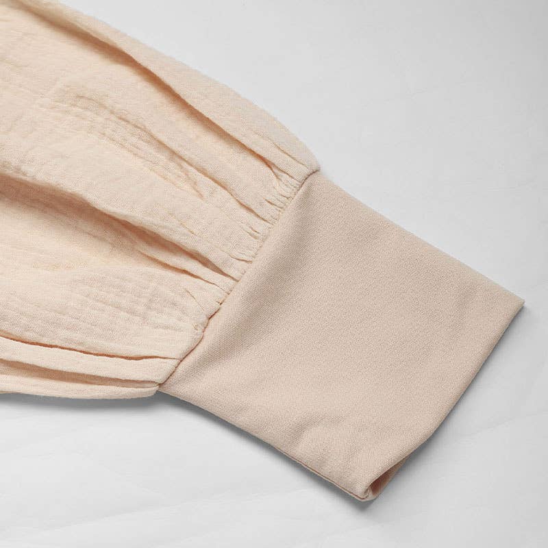 HOODIE SPLICED WITH PUFFED CUFF HOODIE