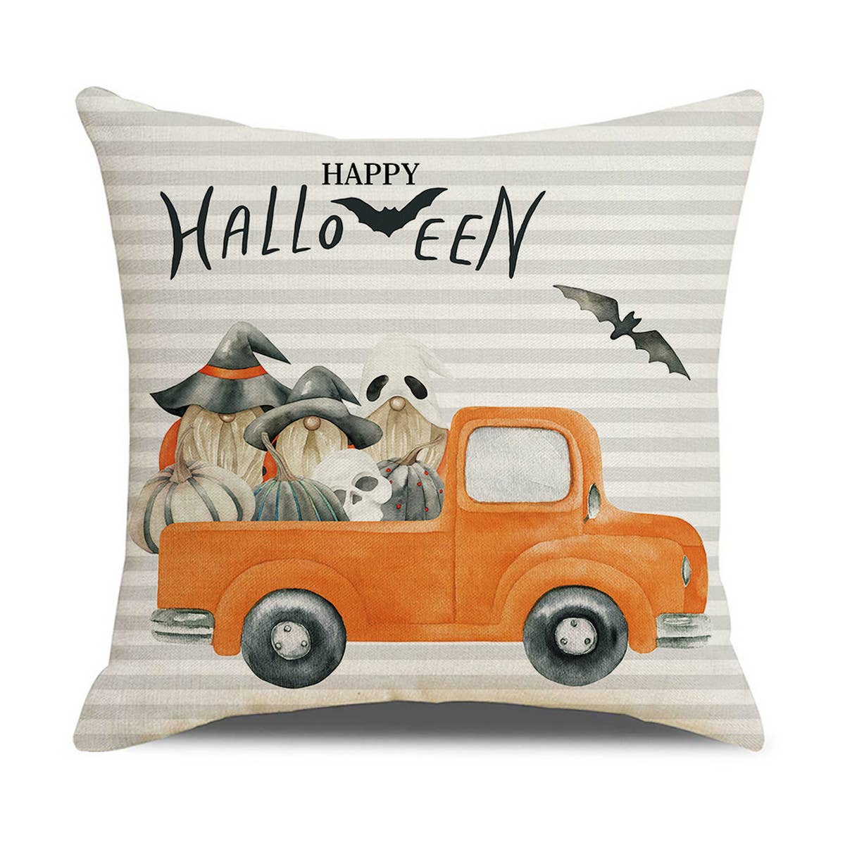 HALLOWEEN PUMPKIN CAR LINEN PILLOWCASE