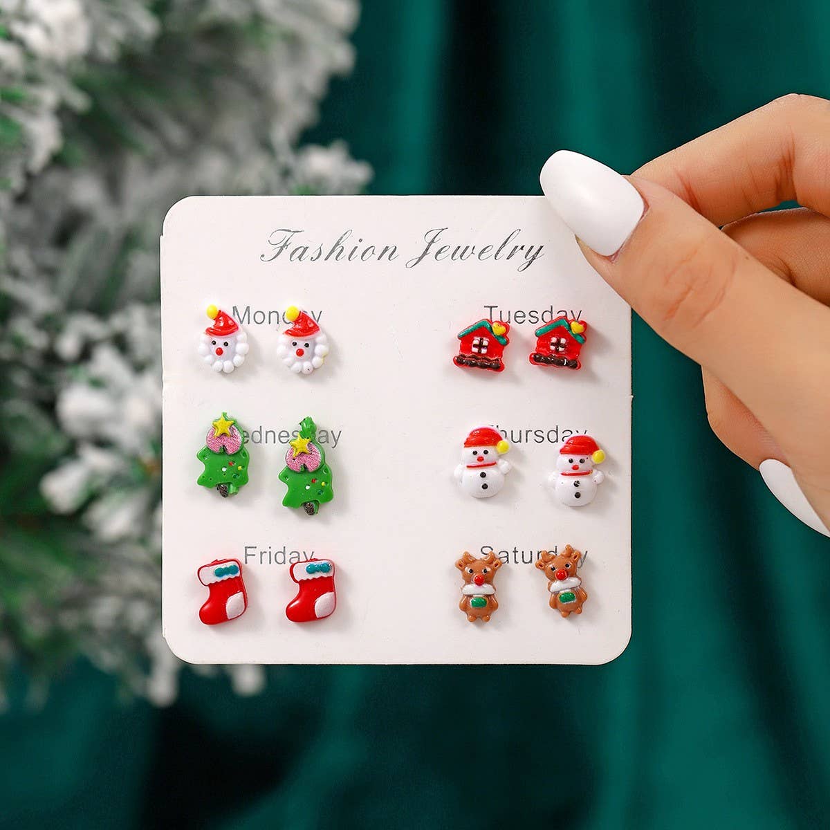 CHRISTMAS NEW CREATIVE CARTOON EARRING COMBINATION