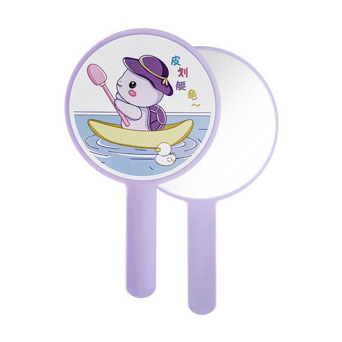 CWMM6947_CARTOON CUTE HANDHELD ROUND HANDLE MAKEUP MIRROR