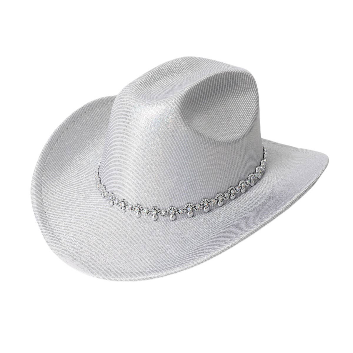 Laser Stripe Western Cowboy Hat with Rhinestones_CWAH3654