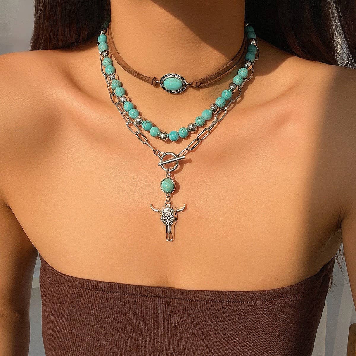 NEW FASHION PERSONALITY ETHNIC STYLE NECKLACE