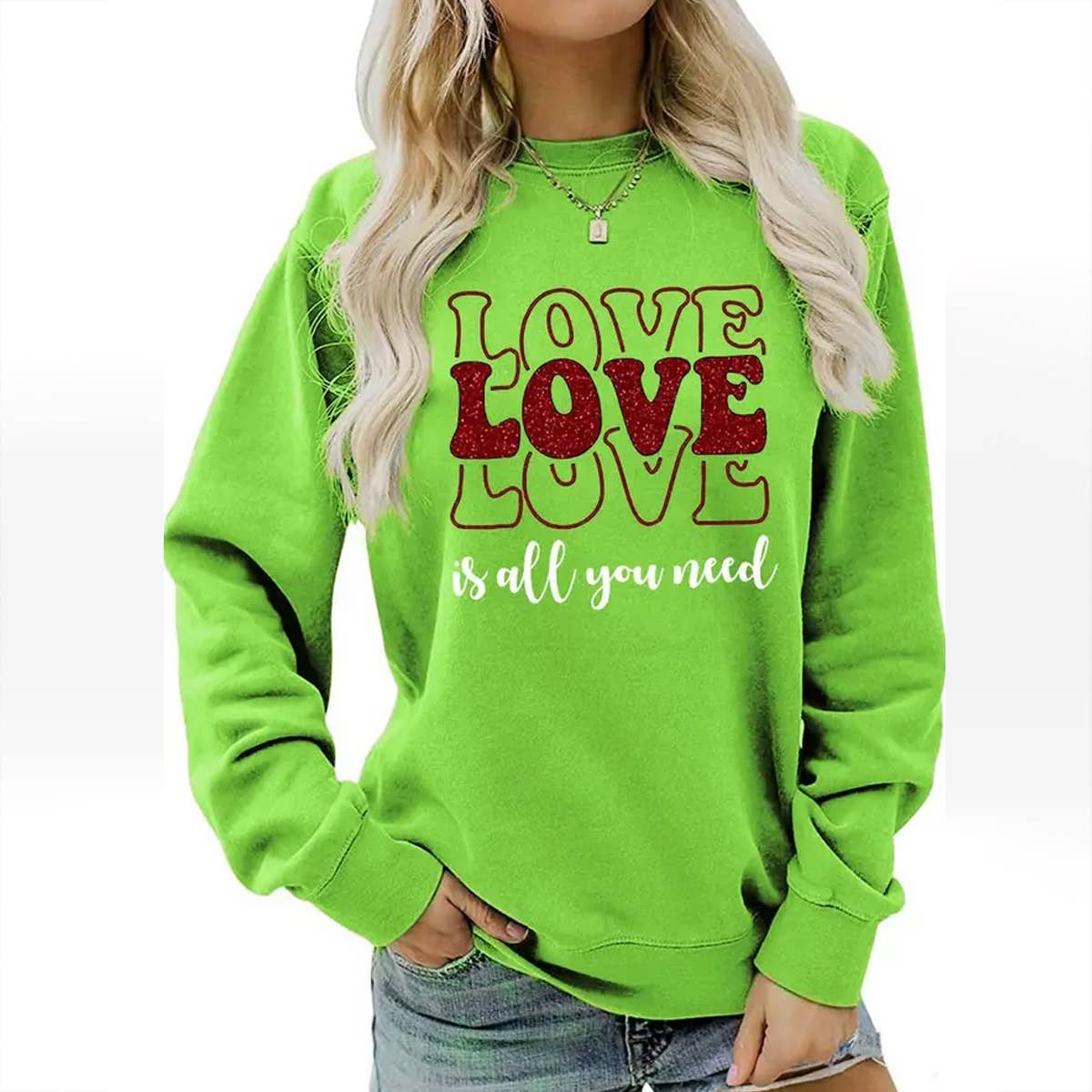 VALENTINE DAY LOVE PRINT PULLOVER_CWTSTL0996