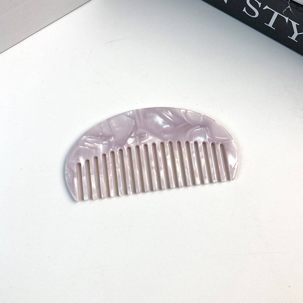 Half-Round Acetate Hair Comb, Anti-Static & Stylish