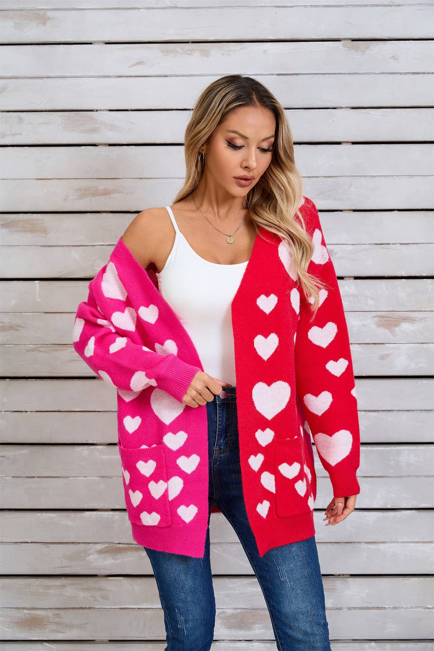 VALENTINE'S DAY LONG CARDIGAN LOVE SWEATER