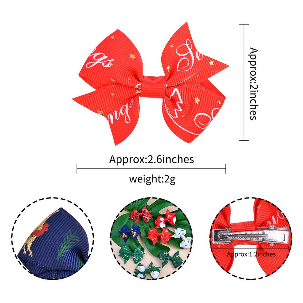 Solid Grosgrain Bow Hair Clip for Girls_CWAHA6699