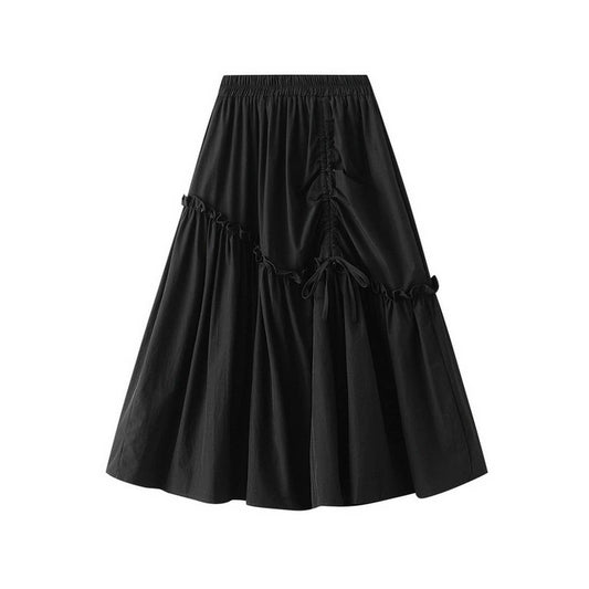 IRREGULAR DRAWSTRING MIDI SKIRT