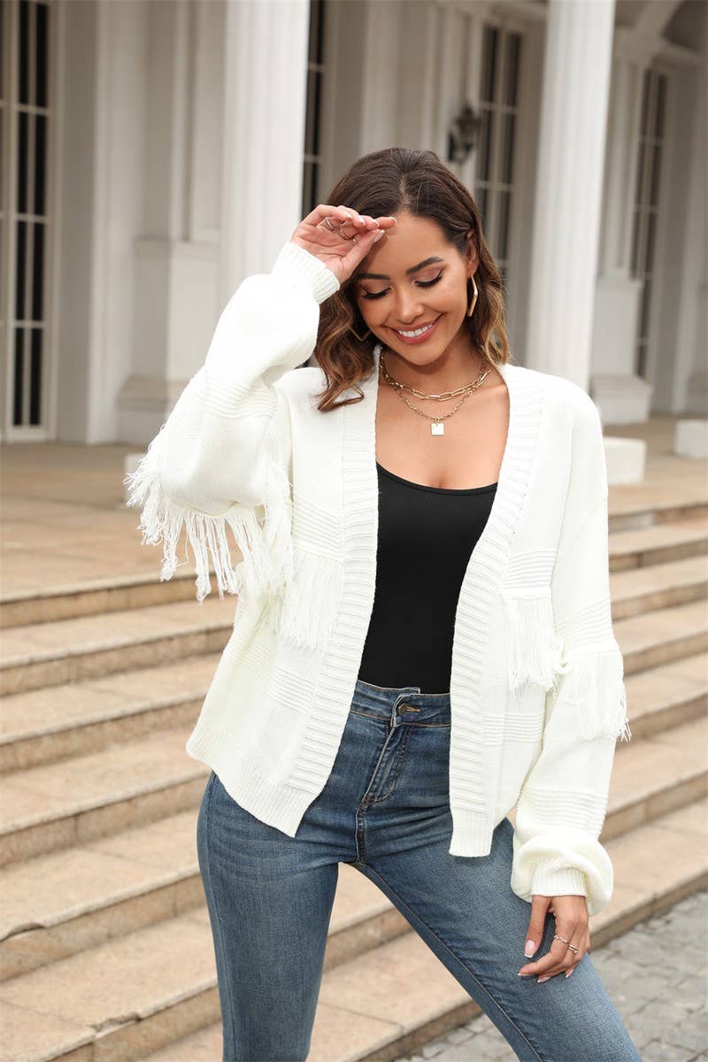 CWOSWL1664_Long Sleeve Casual Open Front Cardigan Sweater