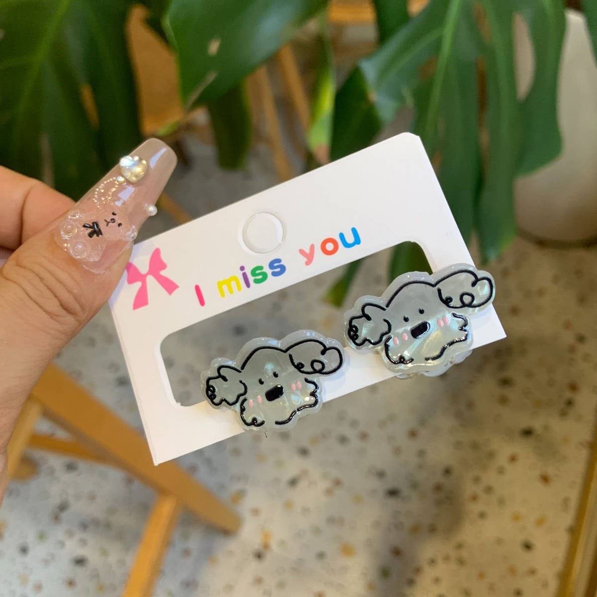 CWAHA4457_GIRL PUPPY BEAR CUTE CARTOON HAIRPIN